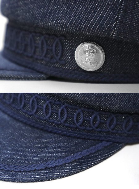 HERMES ◆ カブール Hリフト デニム キャスケット インディゴ 58サイズ (保存袋付き) キャップ 帽子 エルメス ◆D-3_画像5