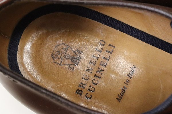 ● BRUNELLO CUCINELLI ◆ レザー ダービーシューズ ブラウン サイズ43.5 プレーントゥ 革靴 ビジネス ブルネロクチネリ ◆217/K-2_画像7