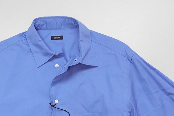 未使用 LOEFF ◆コットンブロード レギュラーシャツ ブルー 2 (下げ札付き 定価3.6万) 長袖 オーバーサイズ ロエフ ◆XE11_画像3