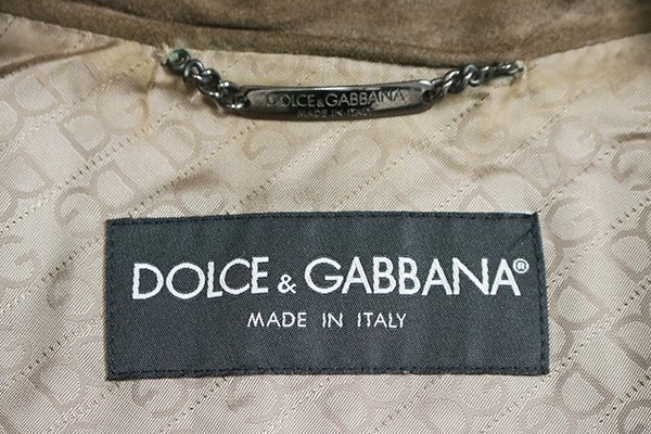 DOLCE&GABBANA ◆ スエードレザー ブルゾン グレージュ サイズ44 ジップアップ ジャケット ドルチェ&ガッバーナ ドルガバ ◆28/XE4_画像5