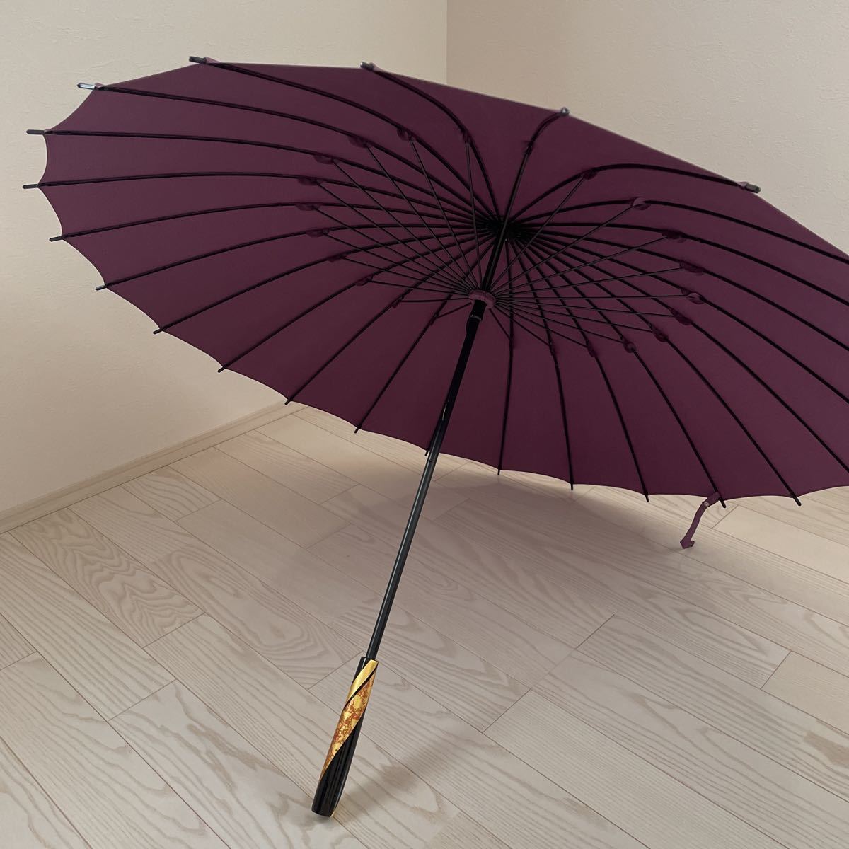 蒔絵と京紫の傘　福井洋傘の「伝統文化高級傘」　※箱処分　　　　　　　　　　　　　　　　　　　　　　　　　　　　　　　　　　_画像1