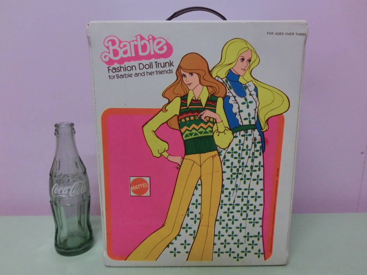  Barbie 1975 year Vintage doll case trunk Western-style clothes doll storage case bag *Barbie 70s Vintage Doll Case Bag Mattel doll house 