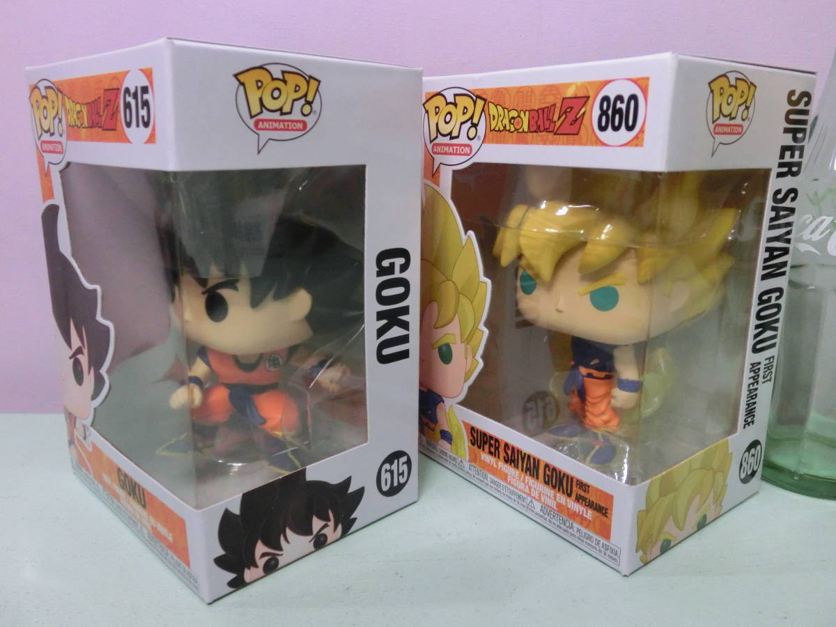 Funko POP! fan ko pop Dragon Ball Z Monkey King GOKU 615 & super rhinoceros ya person SUPER SAIYAN GOKU 860 figure 2 body set 