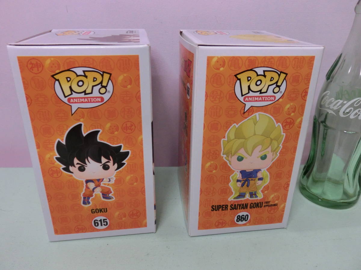 Funko POP! fan ko pop Dragon Ball Z Monkey King GOKU 615 & super rhinoceros ya person SUPER SAIYAN GOKU 860 figure 2 body set 