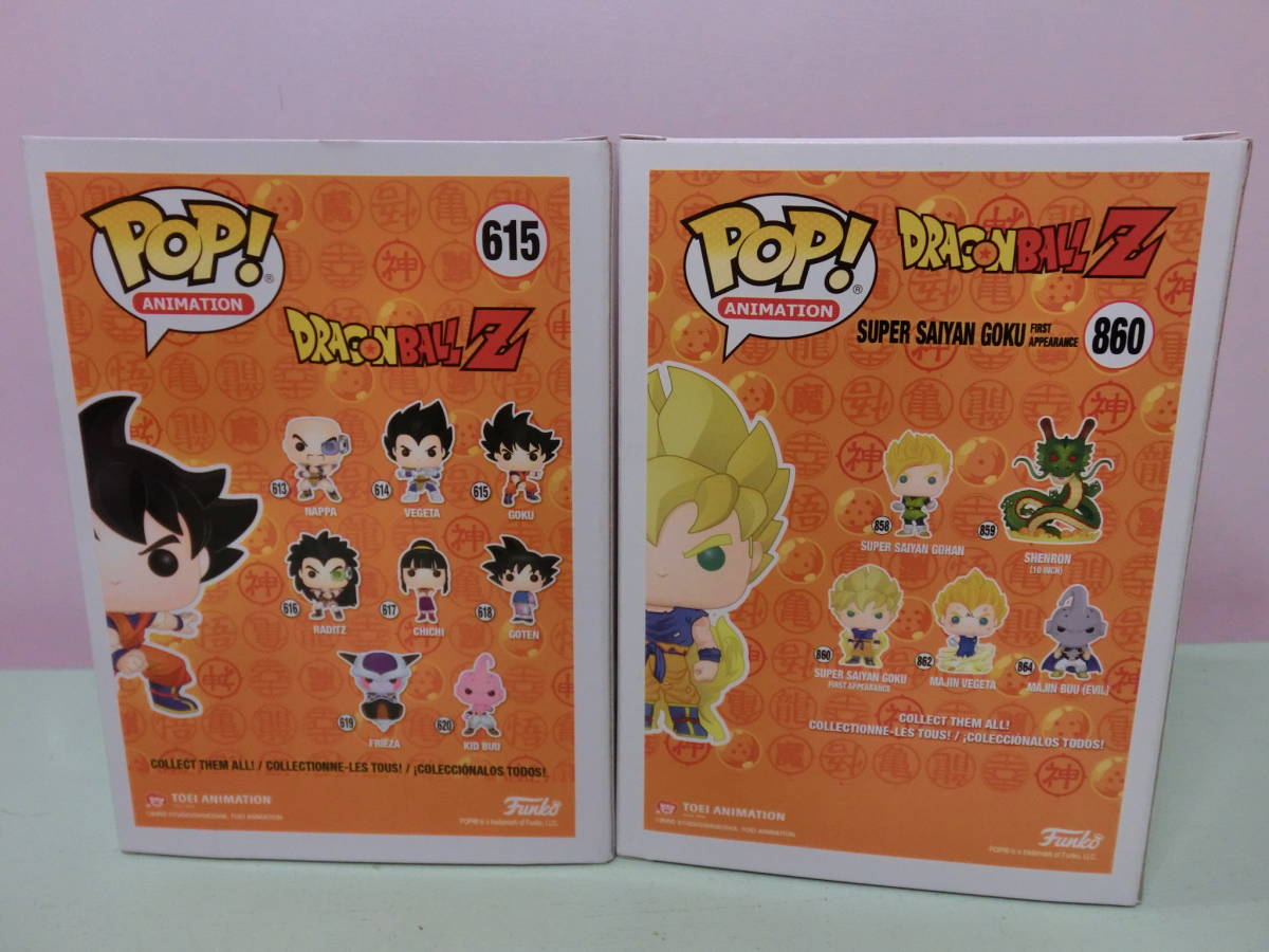 Funko POP! fan ko pop Dragon Ball Z Monkey King GOKU 615 & super rhinoceros ya person SUPER SAIYAN GOKU 860 figure 2 body set 