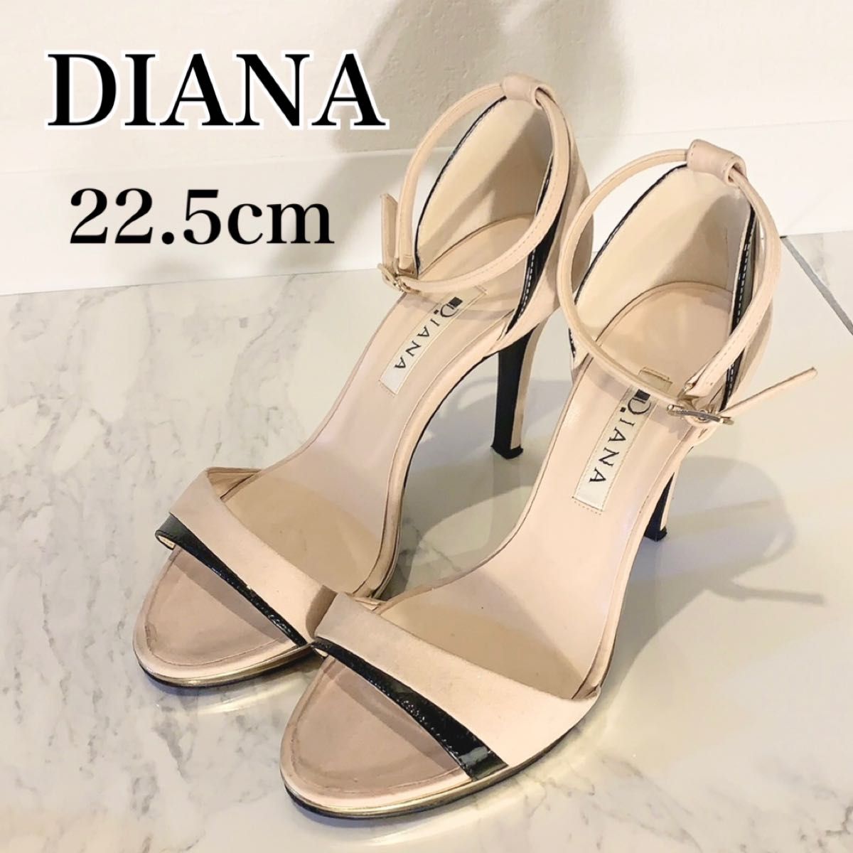 DIANA ダイアナ アンクルストラップサンダル 22 5cm ピンクベージュ