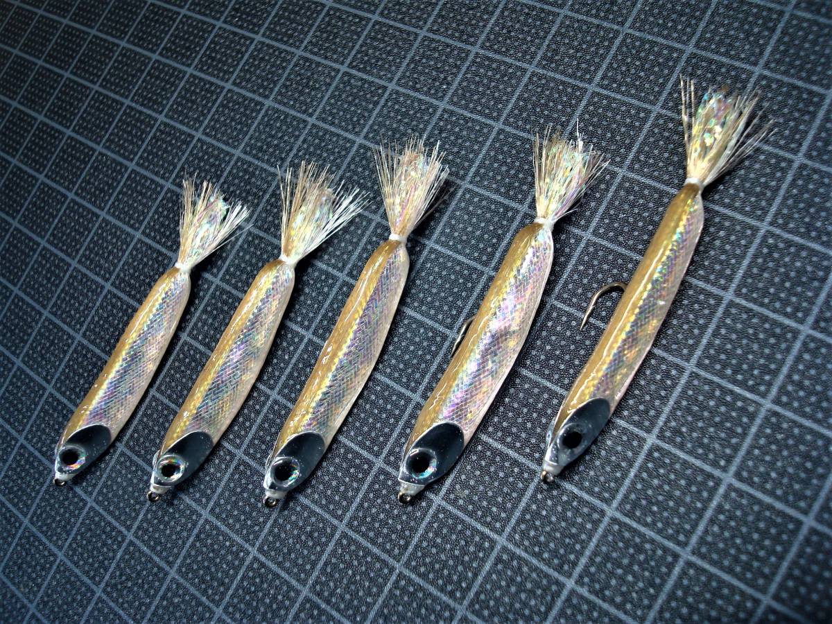 フローティングワカサギ当歳魚横向き　＃８　1本　5㎝　0.5ｇ　ワカサギ　カタクチ　イワシ　稚アユ稚魚_画像6