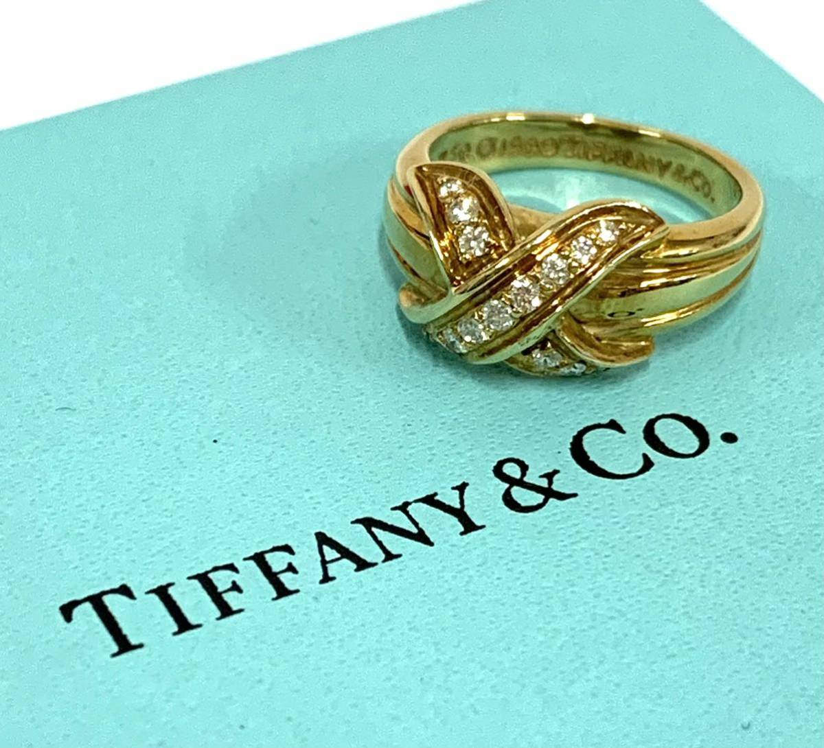 TIFFANY&Co ティファニー 指輪 750 K18 箱保存袋 付 ダイヤモンド ...