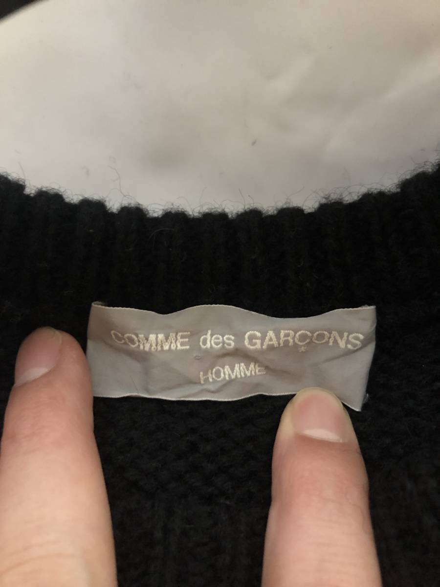 80s COMME des GARCONS HOMME KNIT コムデギャルソン バッグロゴ 切替