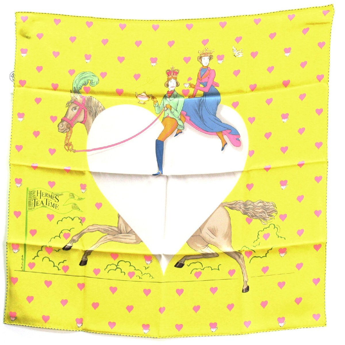 HERMES エルメス スカーフ スカーフ TeaTime イエロー系 シルク