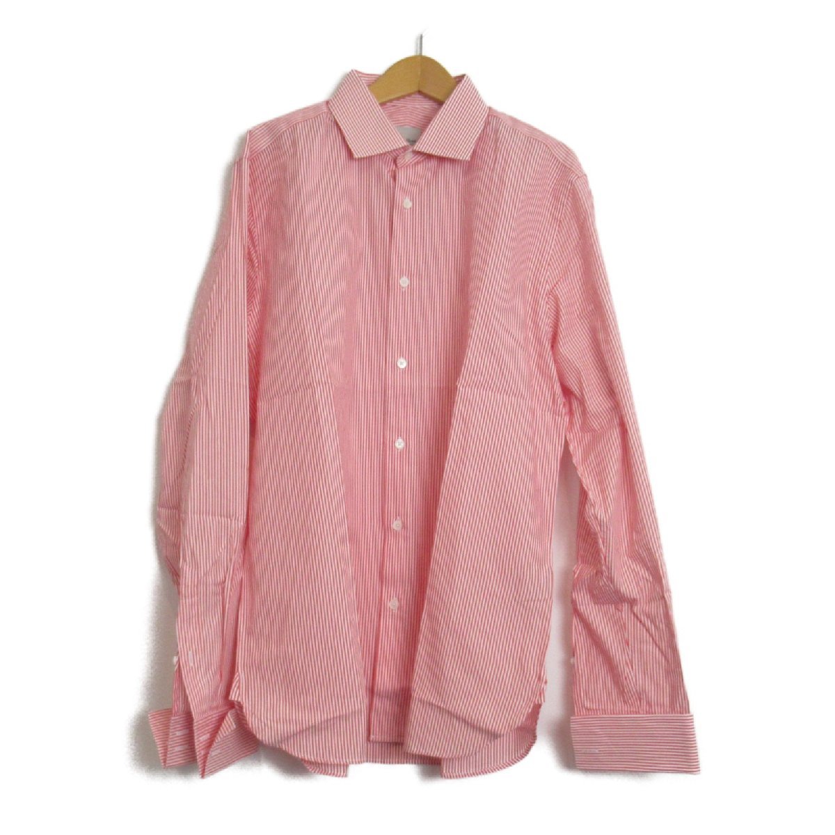 SELECTION セレクション 半袖シャツ メンズシャツストライプ ピンク系 コットン 中古 メンズ