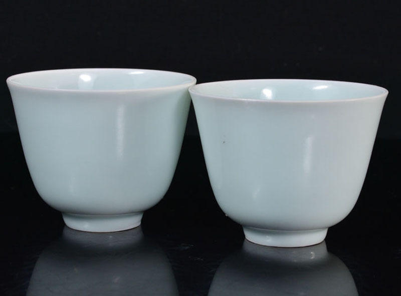 Premium Line 中国 大明成化年製 白磁碗 煎茶碗 一對 C