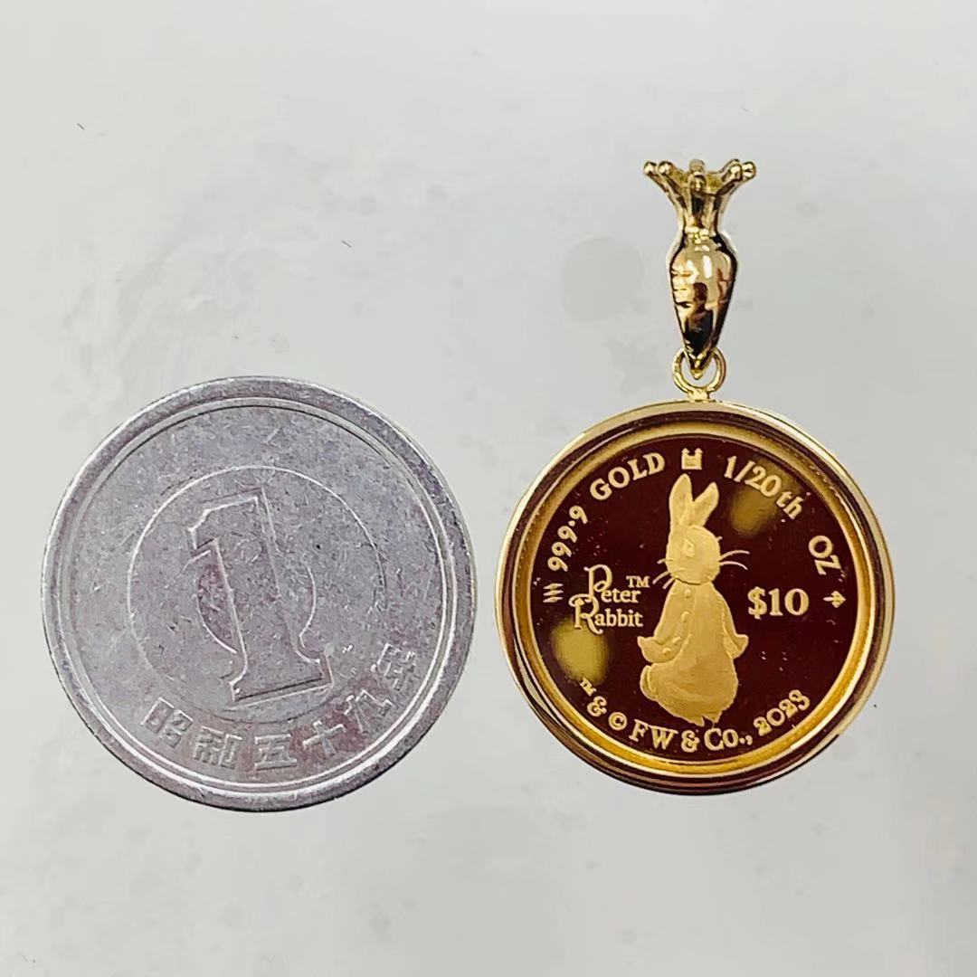 【新品】2023年 ピーターラビット金貨 ニンジン 4.25g エリザベス女王 1/20オンス 純金 英国王立造幣局 保護ガラス付 デザイン枠