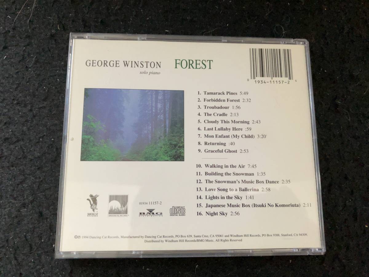 ★送料無料★ジョージ・ウィンストン(piano)『Forest』/GEORGE WINSTON『Forest』★1994年盤★Windham Hill Record/BMG Music★C-633★_画像2