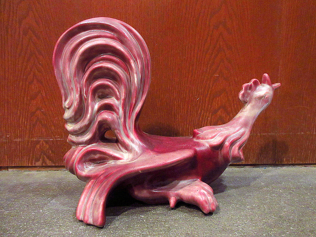  Vintage 50*s* chicken ceramic objet d'art 2 point set *230320k8-obj 1950s ceramics ornament animal motif ....