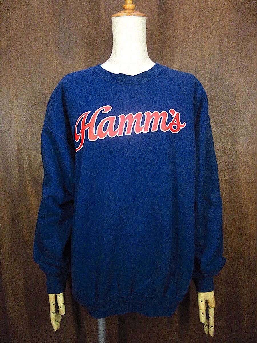 ビンテージ90's●Hamm'sビールプリントコットンスウェット紺●230326m1-m-swsトレーナーメンズ古着_画像1