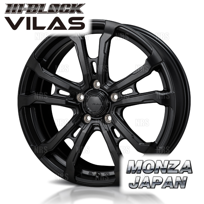 MONZA モンツァ HI-BLOCK VILAS ヴィラス (4本セット) 7.0J x 17 インセット+48 PCD114.3 5穴 サテンブラック (VILAS-701748-4S_画像1