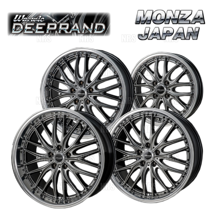 MONZA モンツァ WARWIC DEEPRAND (4本セット) 6.0J x 16 インセット+42 PCD100 4穴 ハイパーブラック/MCポリッシュリム(WD-601642-100-4S_画像1