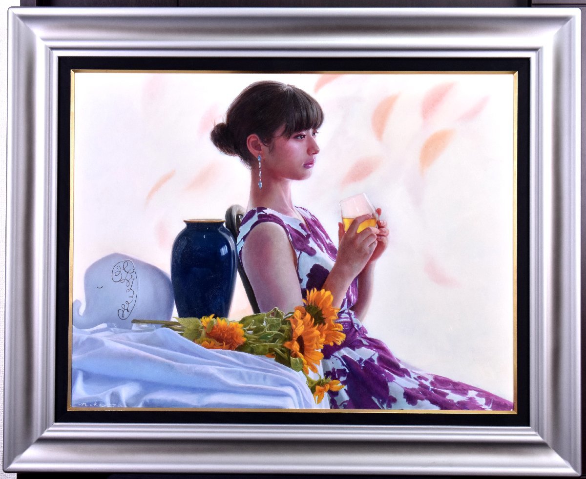 絵画 リアリズム 油彩画 女性 中島健太 「象が出る夢を見た」 Yahoo!オークション - 真作保証 / 中島健太 / それでも君と