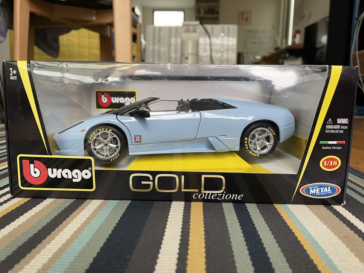 [ rare ] BBurago Lamborghini Murcielago Roadster Gold collection burago murcielago roadster gold collection 1/18