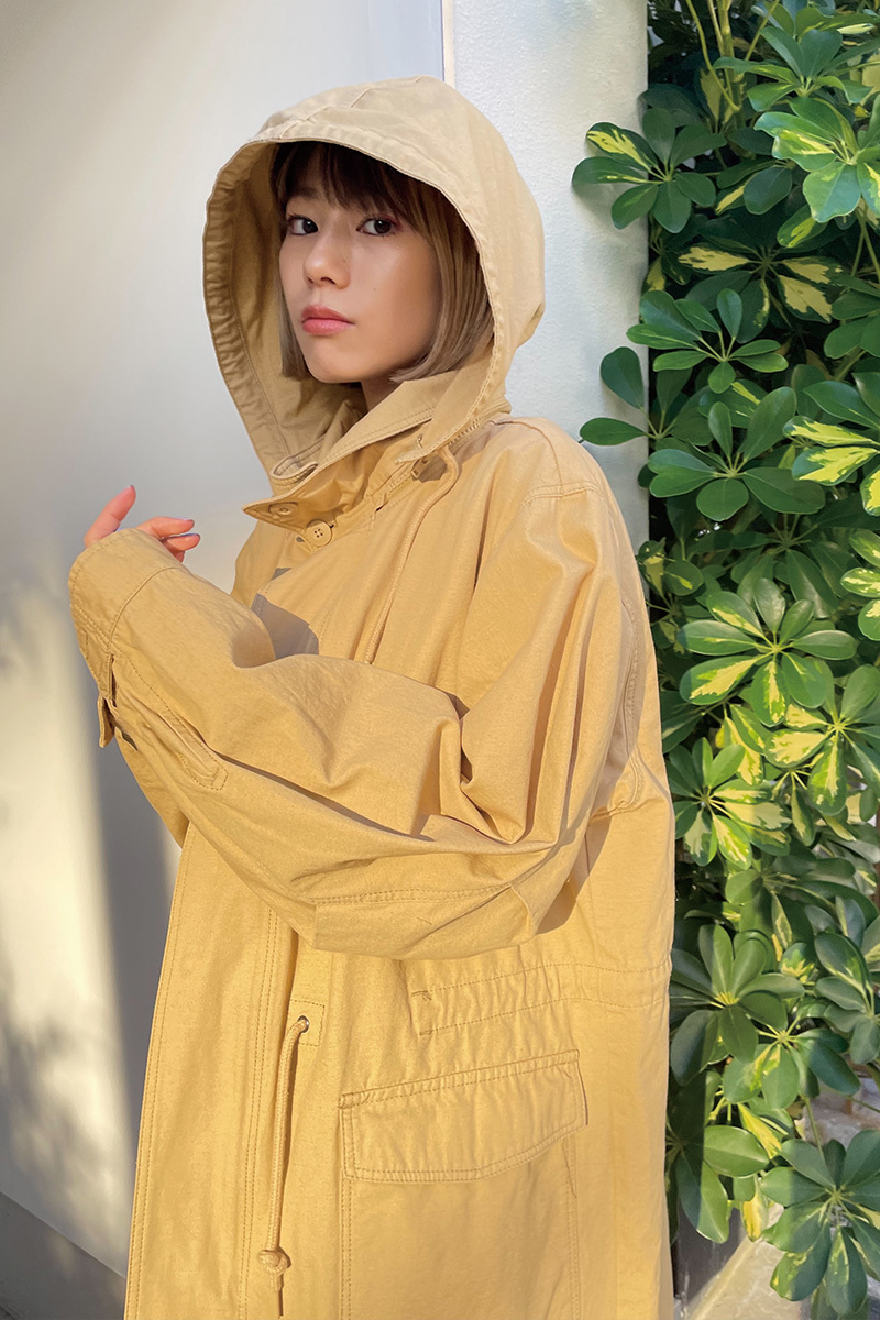 ◆ 美品 emma SLY スライ コラボ E/S エマスライ 2WAY HOODED MILITARY COAT フード ミリタリー コート モッズコート 1サイズ ベージュ_画像1