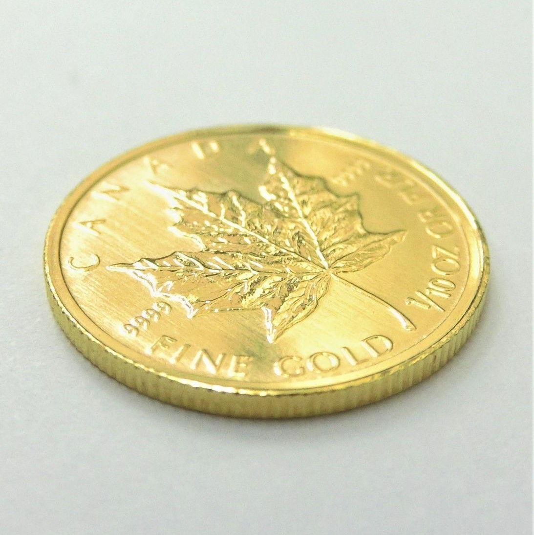 K24 24金 純金 ゴールド メイプルリーフ金貨 1/10 オンス コイン 3.1g