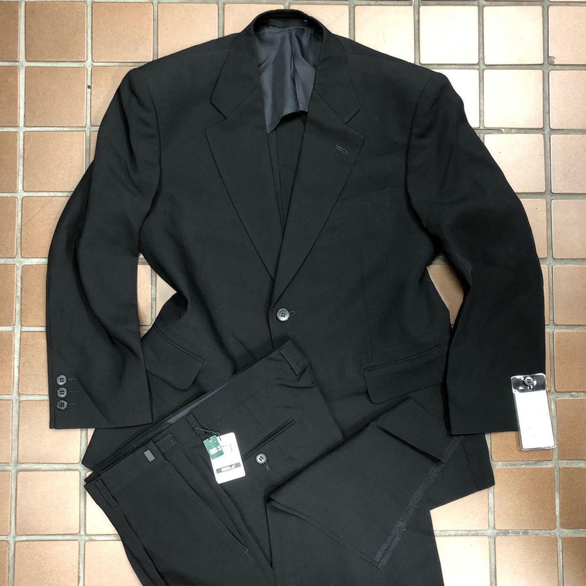 【アウトレット価格】リクルートスーツ　オールシーズン礼服★ブラックスーツ/大きいサイズ BE3/センターベンツ　1タック　アジャスター付