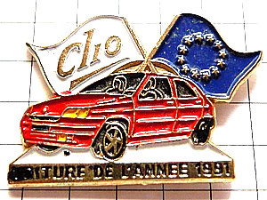  pin badge * Renault red clio car euro flag * France limitation pin z* rare . Vintage thing pin bachi