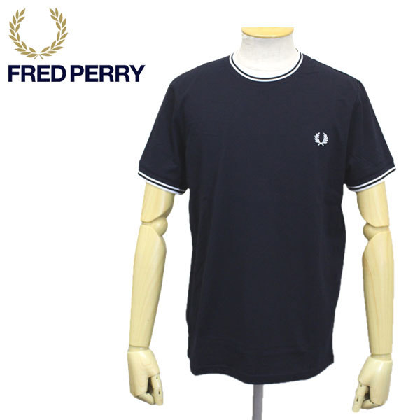 FRED PERRY (フレッドペリー) M1588 TWIN TIPPED T-SHIRT ティップライン クルーネックTシャツ FP439 795 NAVY S_PERRY(フレッドペリー)正規取扱店THREEWOOD