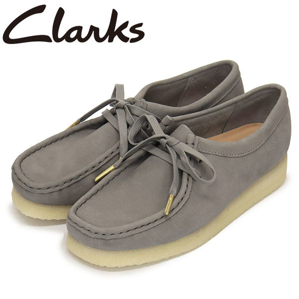 Clarks (クラークス) 26169921 Wallabee ワラビー レディースシューズ Grey Nubuck CL075
