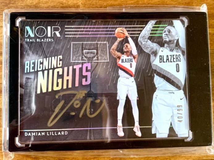 Damian Lillard Panini Noir Basketball 2019-20 Reigning Nights Auto
