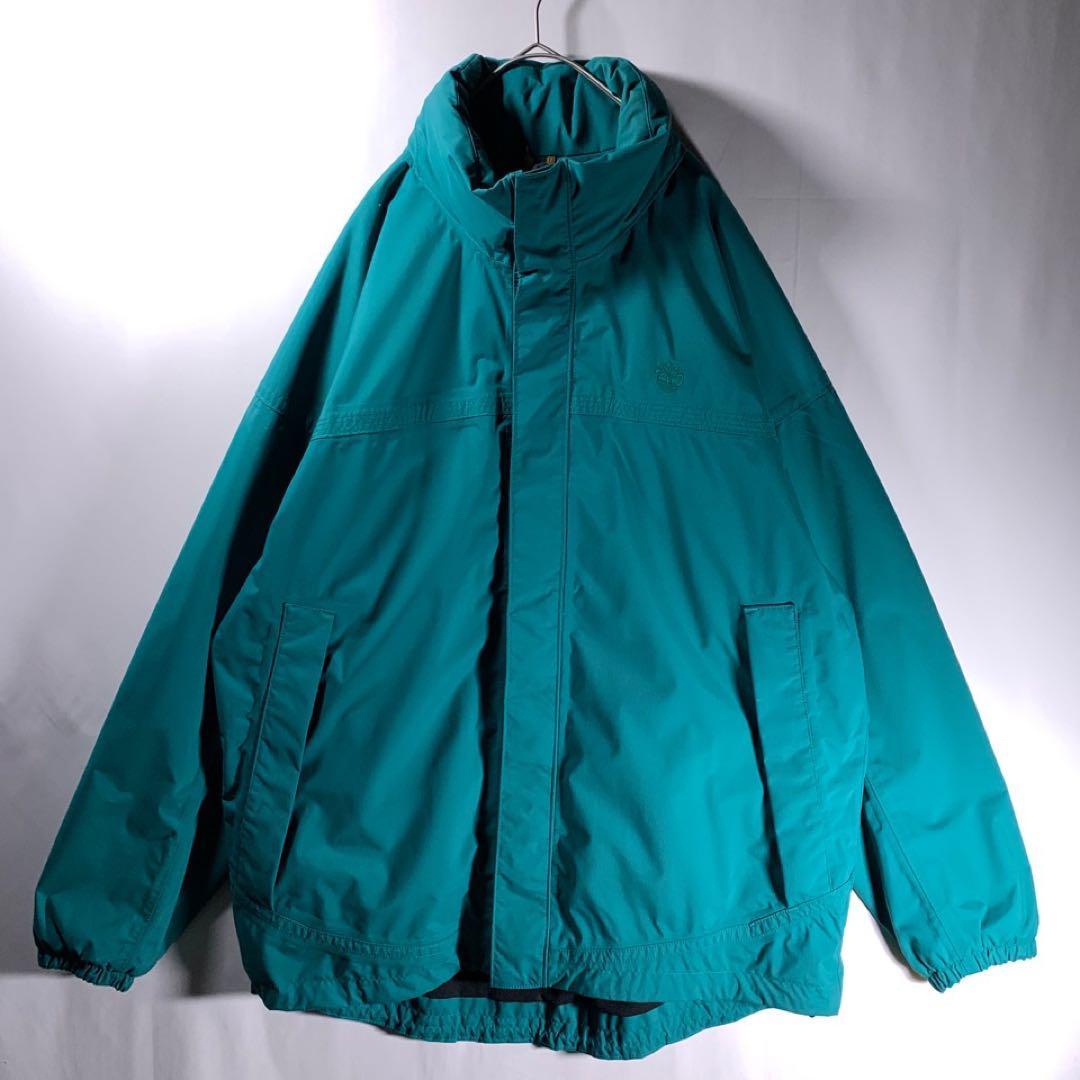 00s Timberland 撥水 テック ナイロンジャケット 緑 XL y2k-