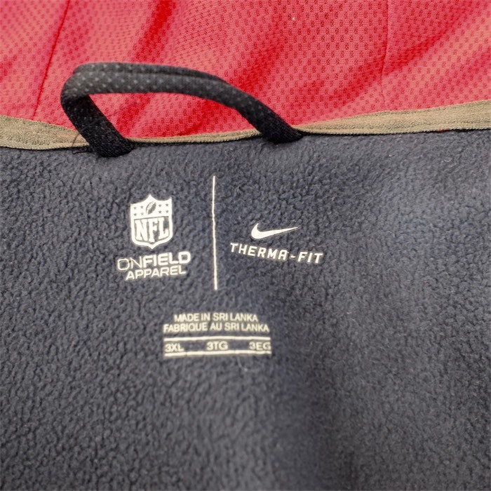  очень большой NIKE × NFL Nike длинный рукав Zip выше Parker THERMA-FIT мужской US-3XL размер New England Patriots нашивка темно-синий sh-3996