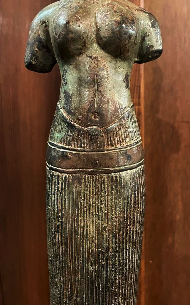 オリジナルブランド 【名品】◇クメール金銅仏 仏像 高:46cm