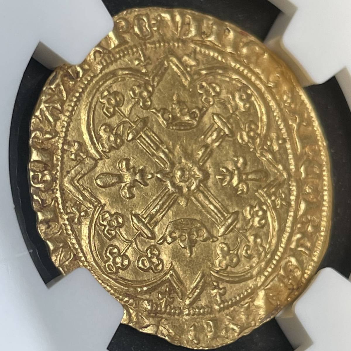 【MS63】フランカ・ピエ 金貨 1364 － 1380 フランス 賢明王 シャルル5世 NGC 百年戦争 ハンマーコイン アンティークコイン_画像7