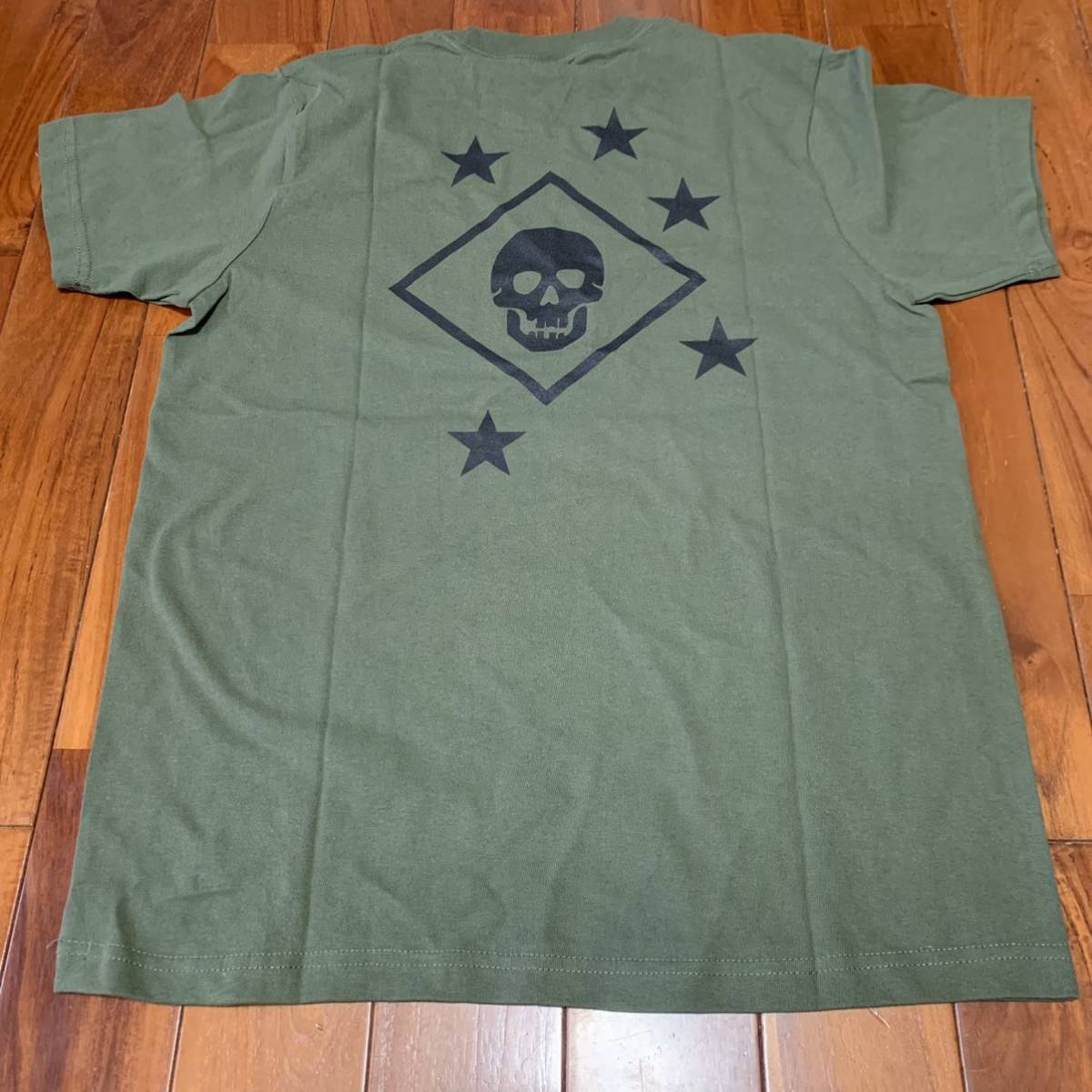 沖縄 米軍放出品 海兵隊 実物 US MARINES RAIDERS MARSOC Tシャツ SMALL OD COTTON (管理番号E12)_画像1