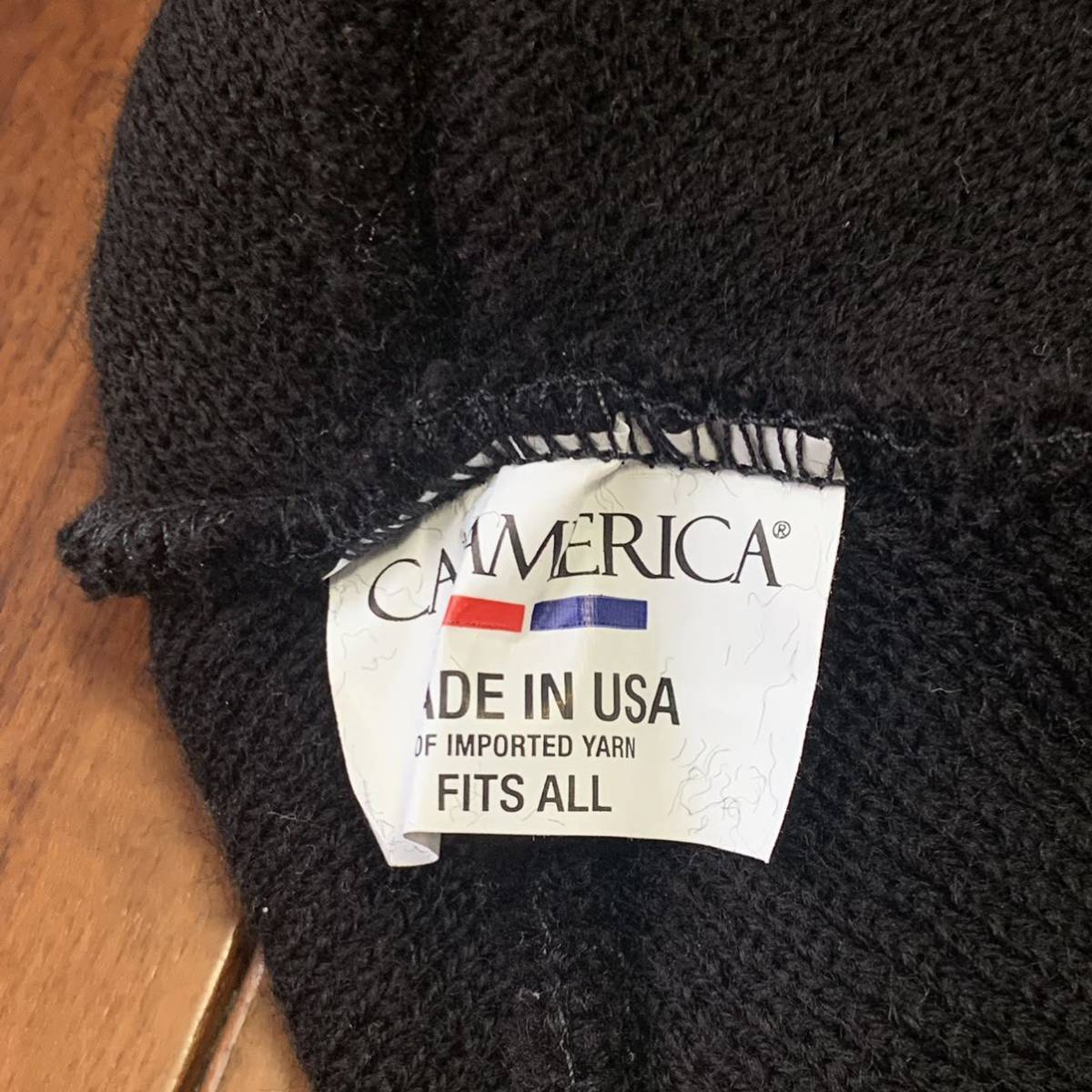 沖縄 米軍放出品 JEEP CAP AMERICA BEANIE ニット帽 ビーニー オシャレ ファッション ブラック フリーサイズ (管理番号YZ56)_画像7