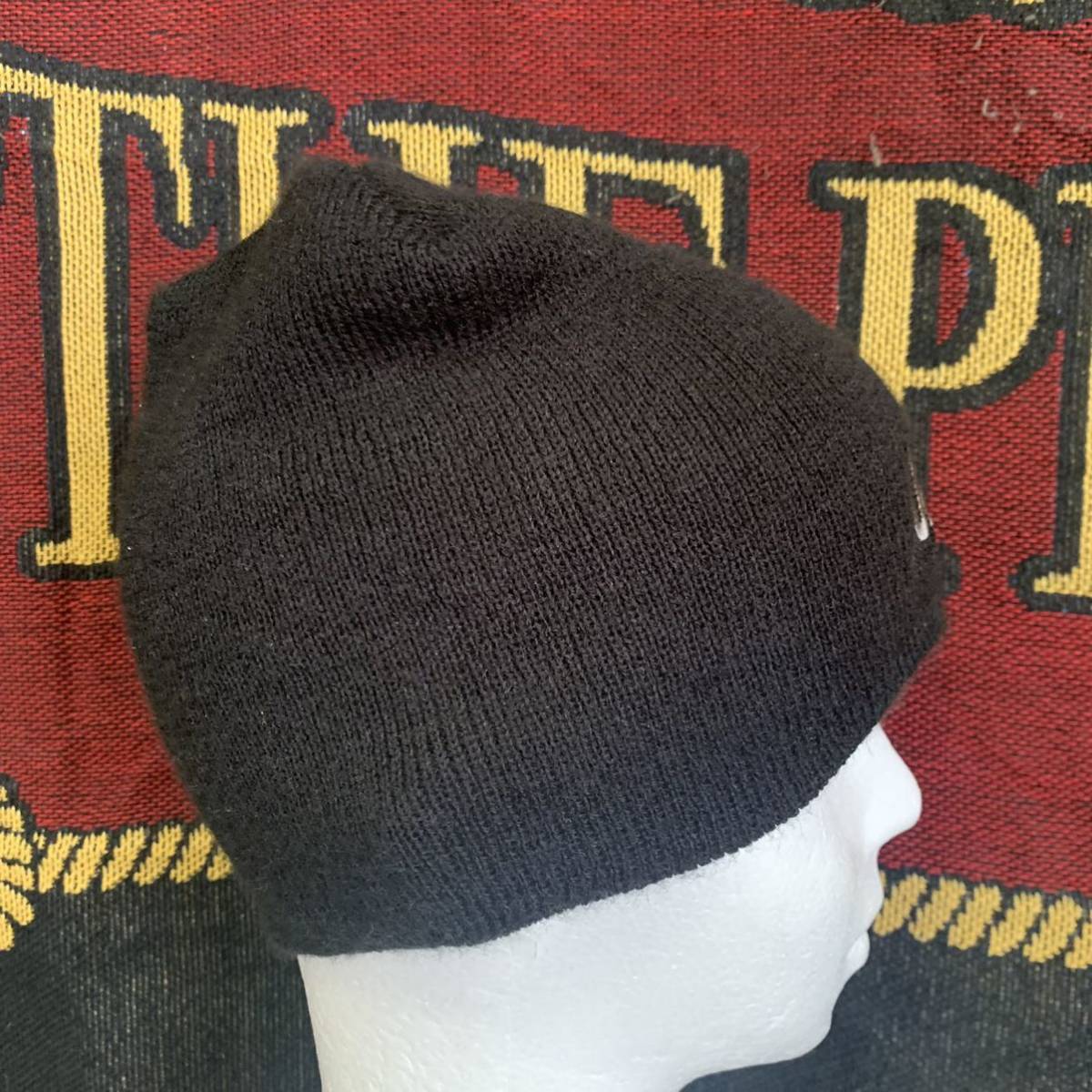 沖縄 米軍放出品 JEEP CAP AMERICA BEANIE ニット帽 ビーニー オシャレ ファッション ブラック フリーサイズ (管理番号YZ56)_画像4