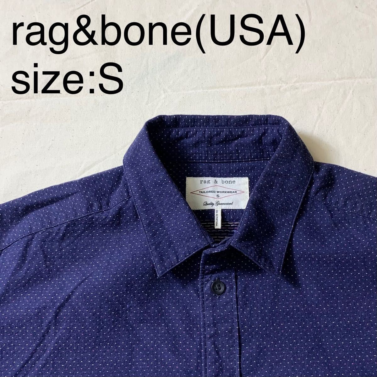 rag&bone(USA)コットンステッチワークドットシャツ-