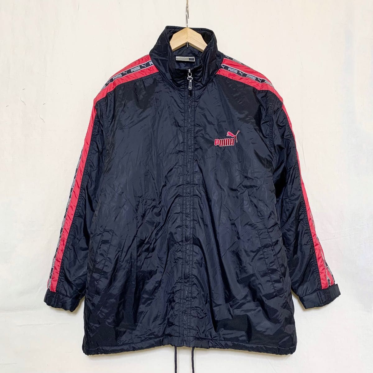 PUMA(GER)ビンテージパデッドジャケット ブラック×レッド