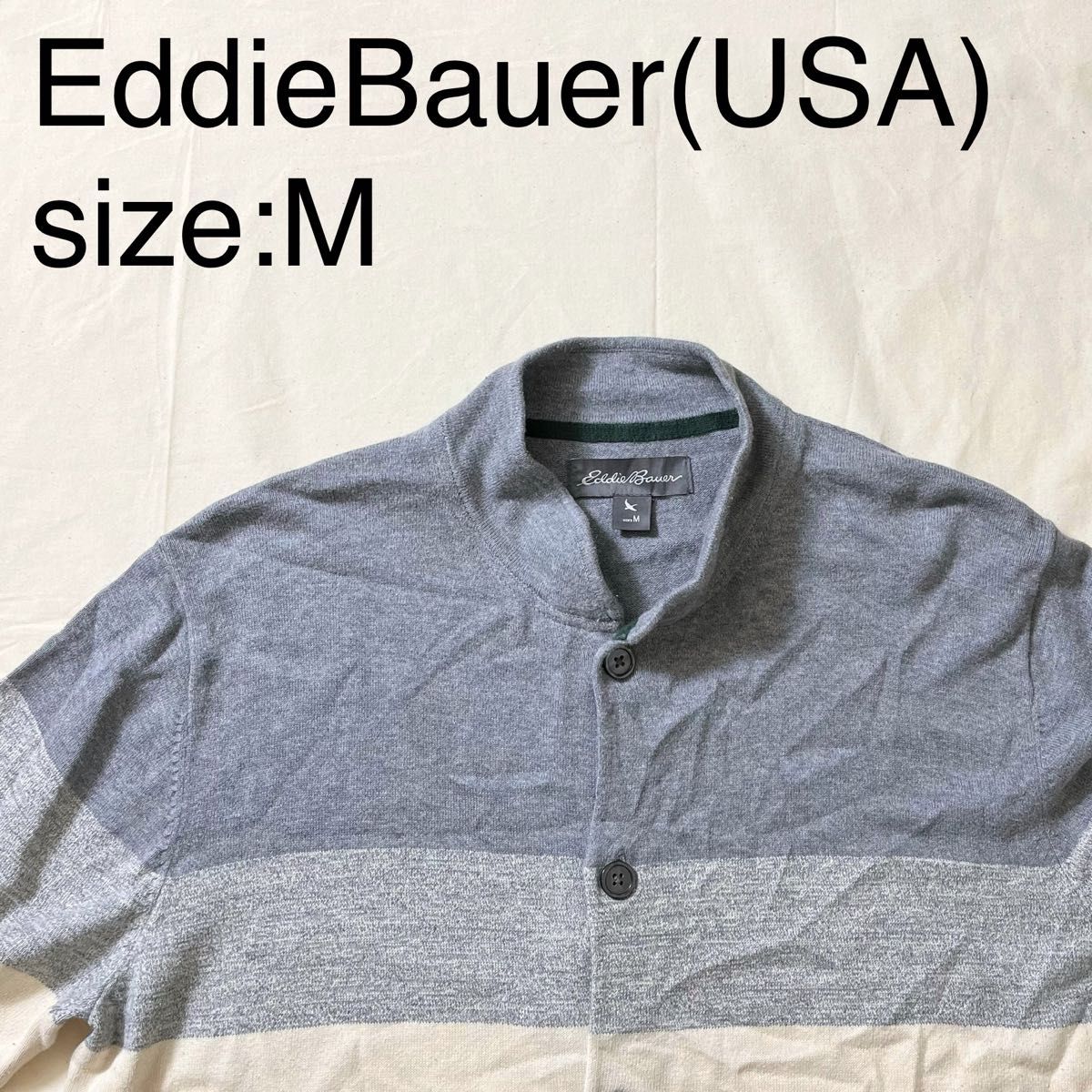 EddieBauer(USA)ビンテージコットンニットカーディガン Yahoo!フリマ