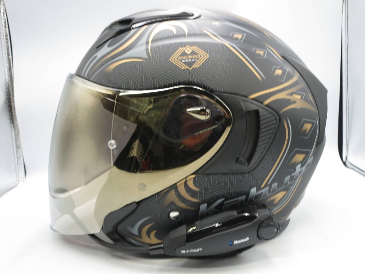 ラックゴーⓜ OGK KABUTO EXCEED SWORD フラットブラックゴールド XS
