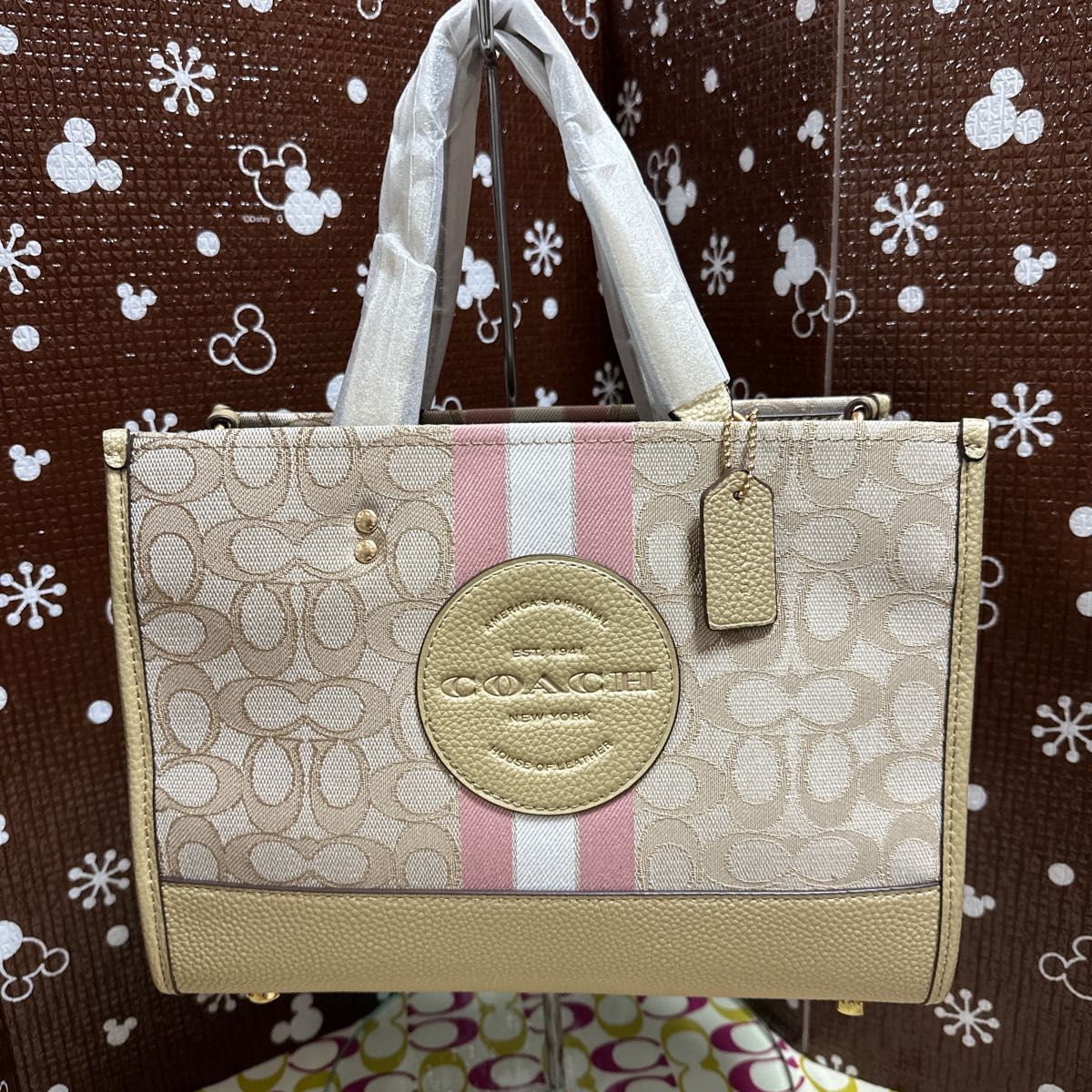 新品 COACH デンプシー キャリーオール シグネチャー ジャカードCE984-