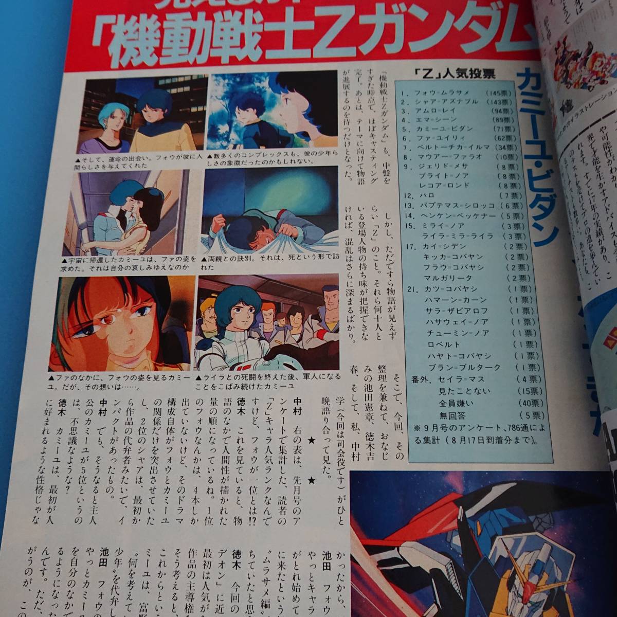 アニメージュ Animage 1985 10 表紙 天使のたまご 付録 機動戦士Zガンダムシール_画像6