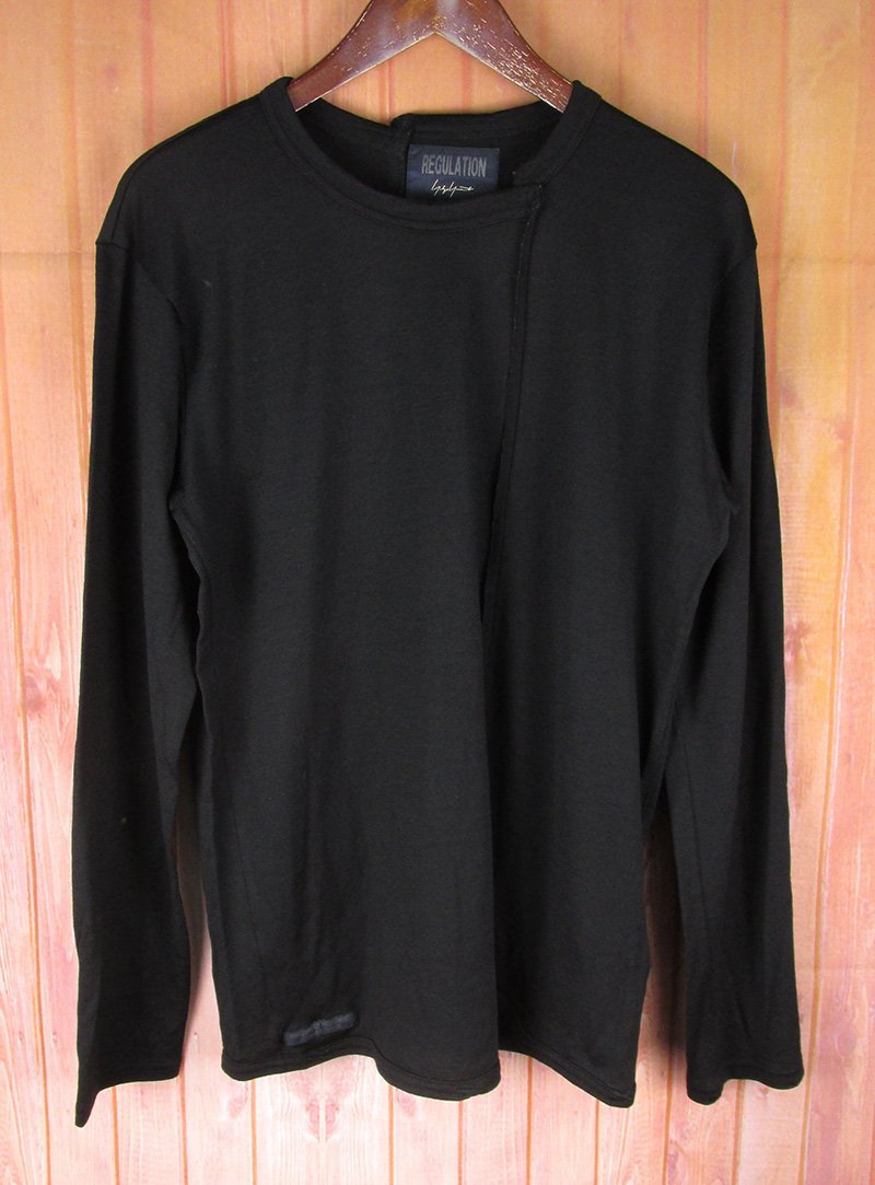 LAT7547 YOHJI YAMAMOTO REGULATION MEN ヨウジヤマモト レギュレーション HR-T64-171 BANDERA LAYER LONG SLEEVES カットソー 1 美品の画像1