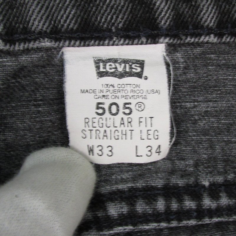 MYP15903 Levi\'s Levi's 505 black jeans Denim pants 94 year made 505-4159 W33