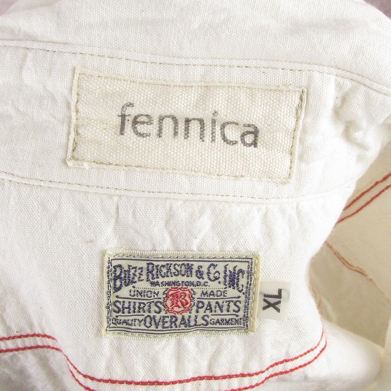 AJ21762 BUZZ RICKSON'S バズリクソンズ fennica フェニカ ホワイトシャンブレー ボタンダウンシャツ BR25188FN XL 美品の画像3
