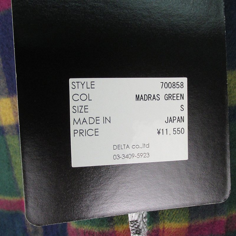 FS7561 MELPLE メイプル フード付き ネルシャツ パーカー S マドラスグリーン 未使用の画像8