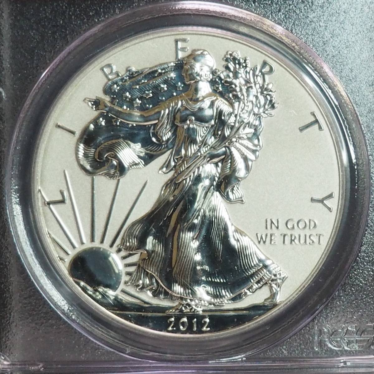 レア トーン有!!】2012年 イーグル 銀貨 PCGS PR70 1ドル First