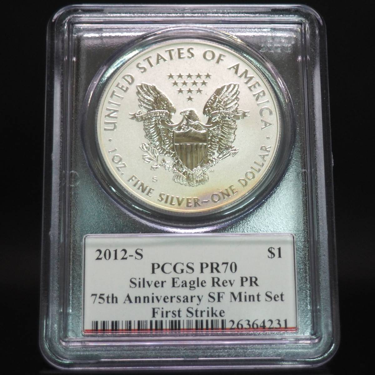 レア トーン有!!】2012年 イーグル 銀貨 PCGS PR70 1ドル First